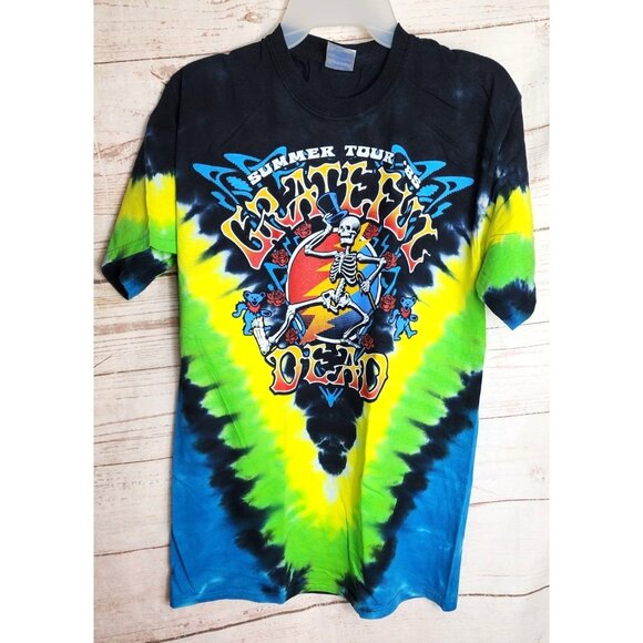 Gildan Ultra Cotton Medium Crew Neck Grateful Dead Skeleton Graphics Tie Dye Sho - Picture 8 of 16
